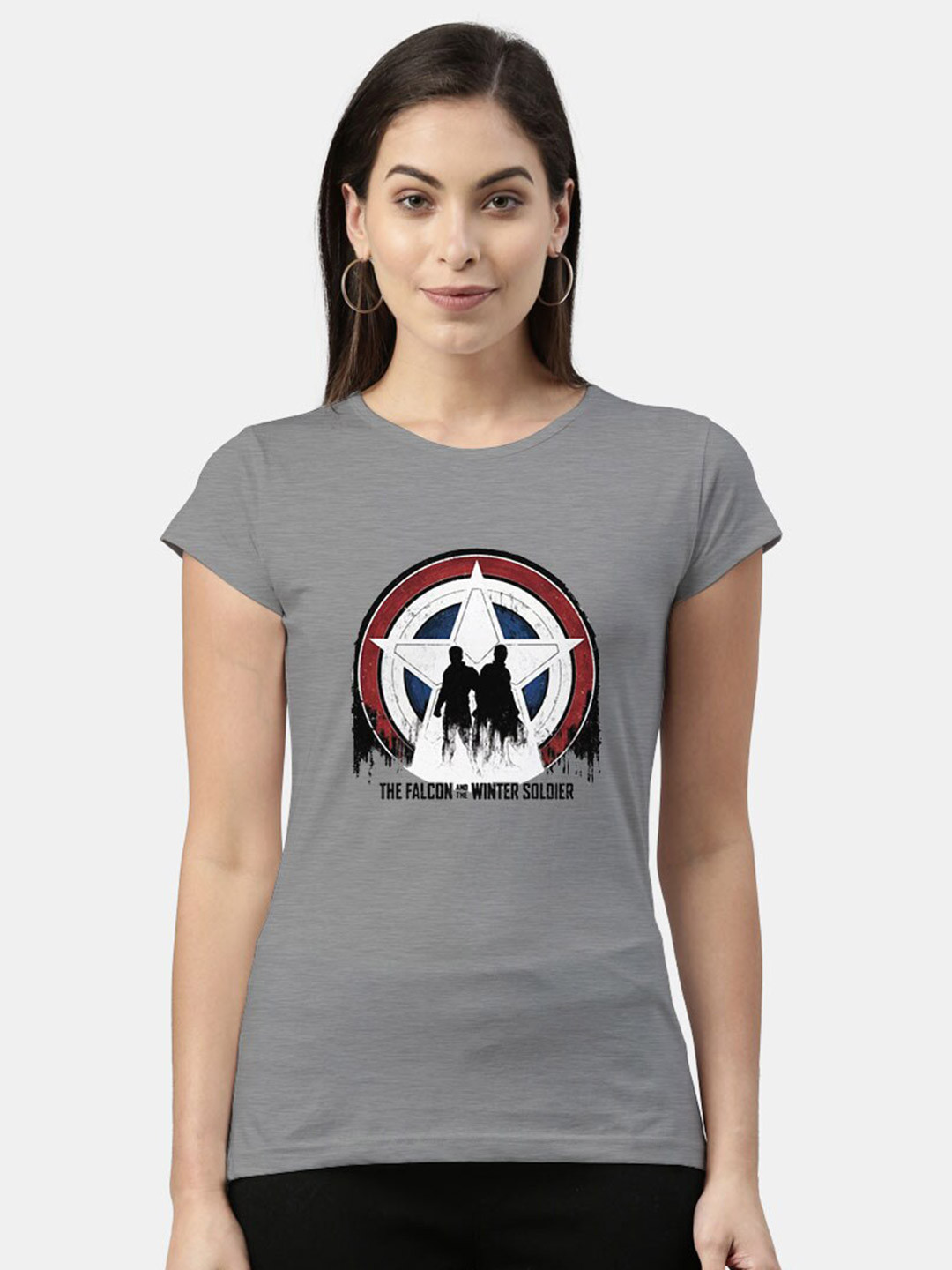 

macmerise Women Grey Printed Bio Finish T-shirt