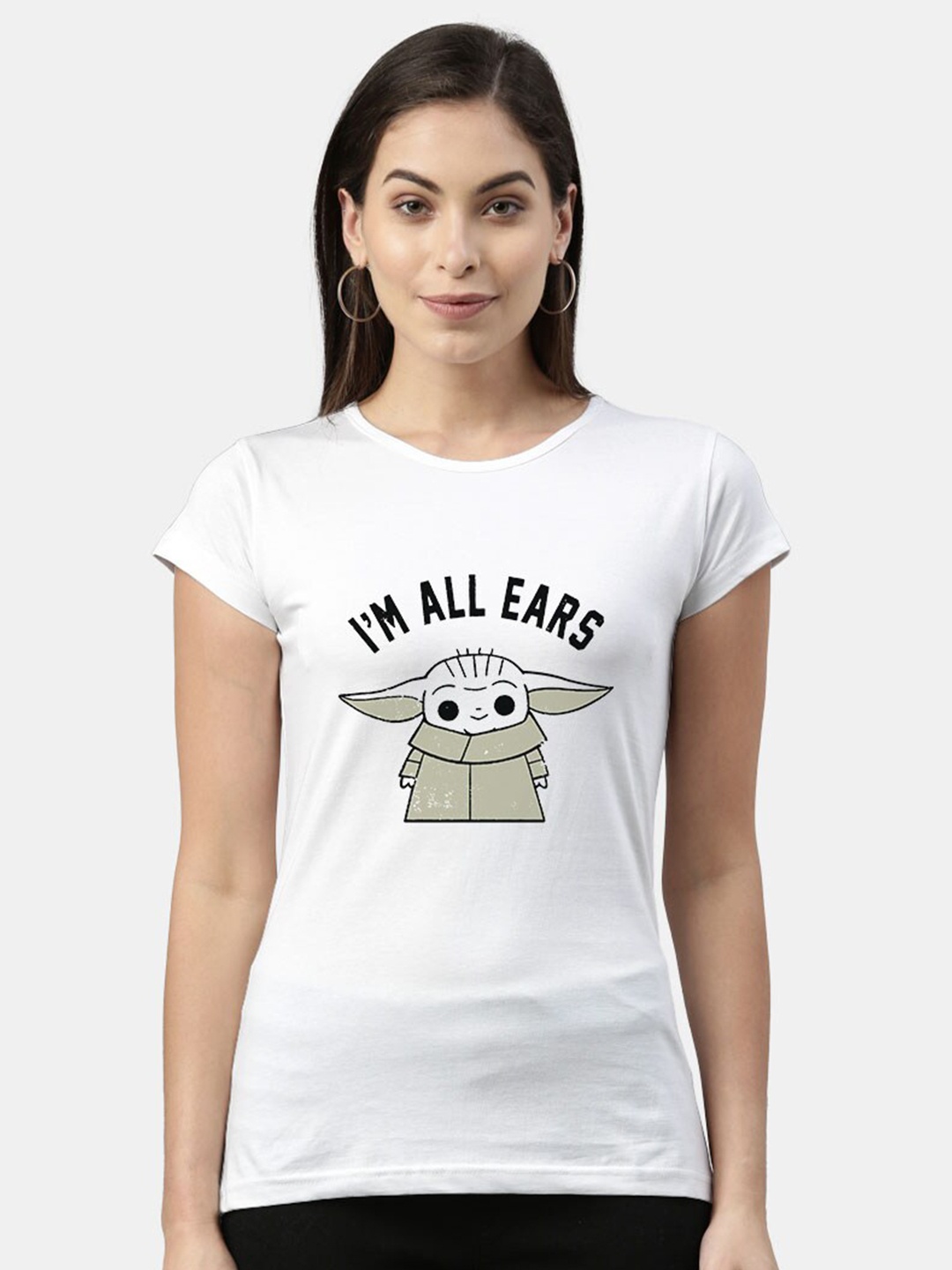 

macmerise Women White Graphics Printed T-shirt