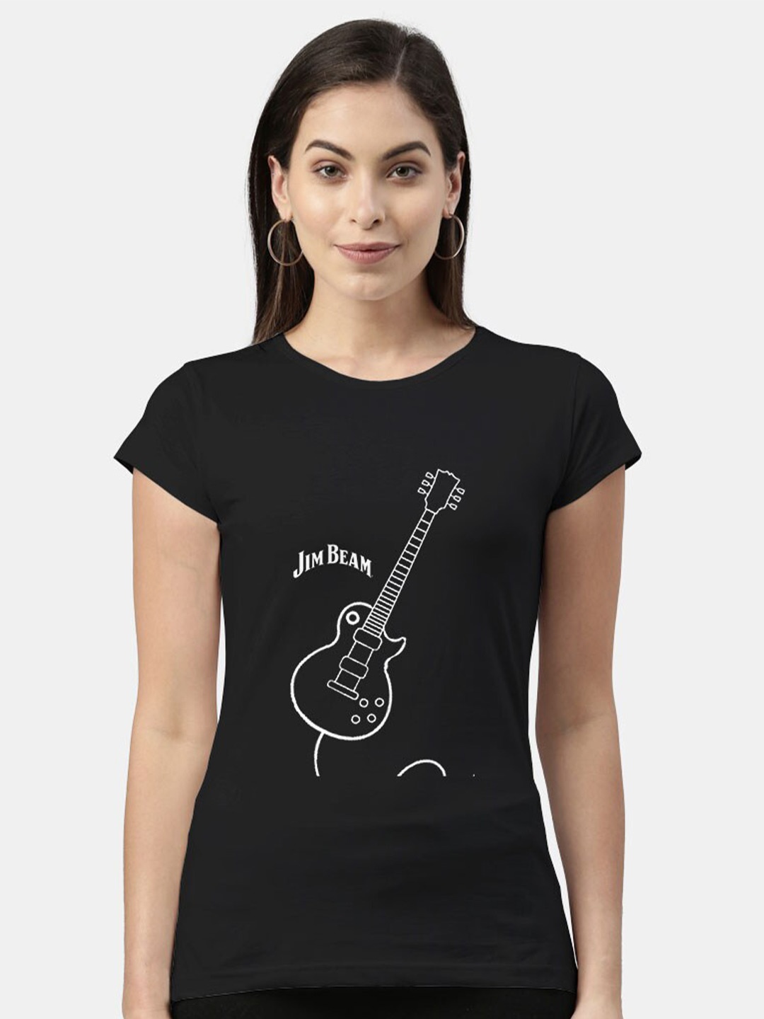

macmerise Women Black Printed Bio Finish T-shirt