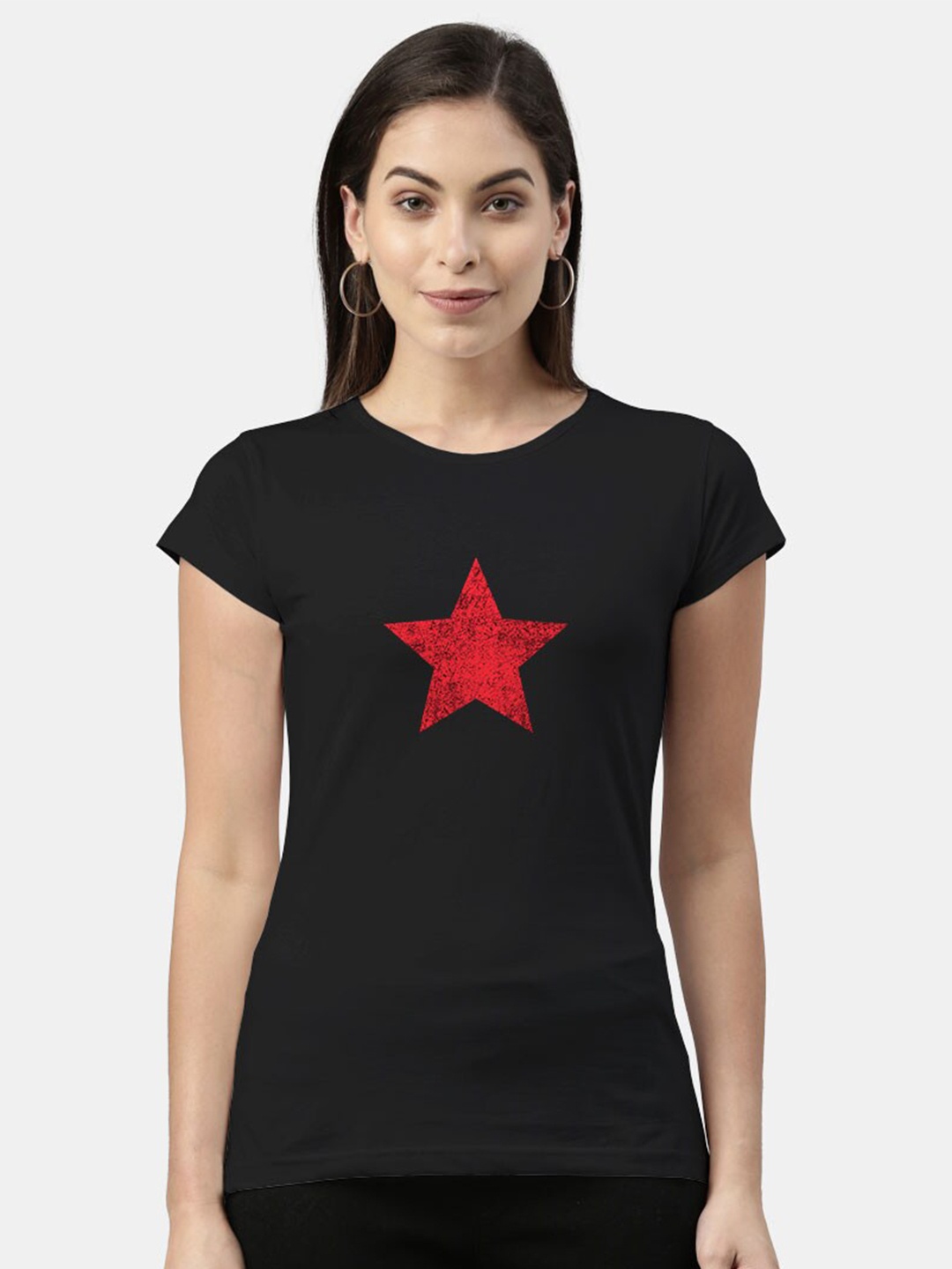 

macmerise Women Black Bio Finish T-shirt