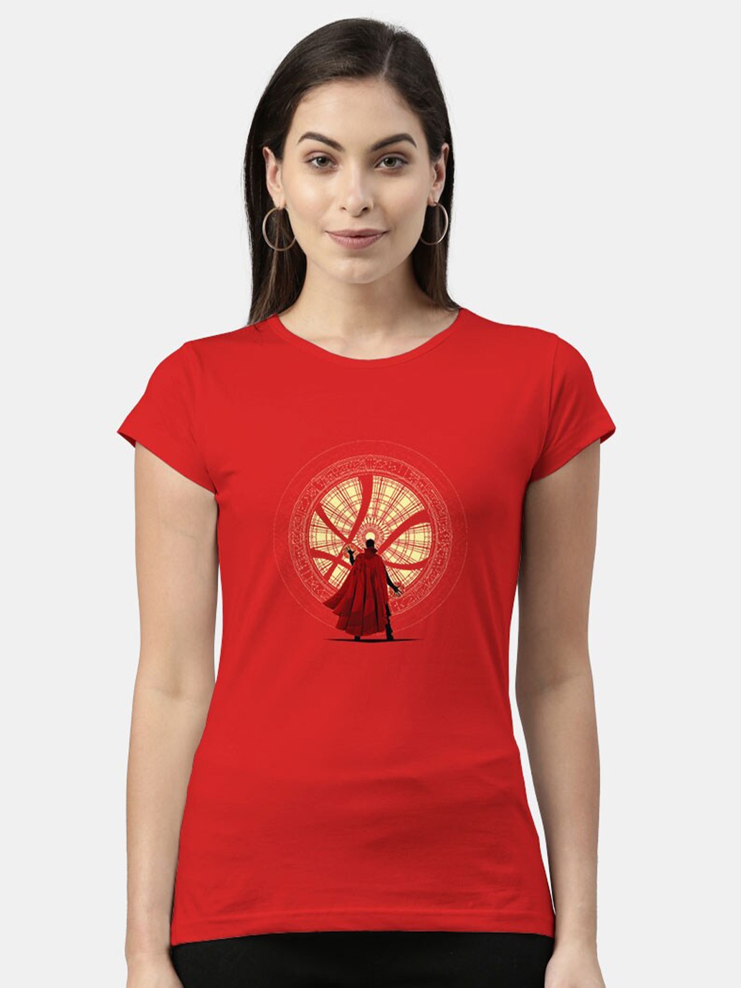 

macmerise Women Red Printed Bio Finish T-shirt