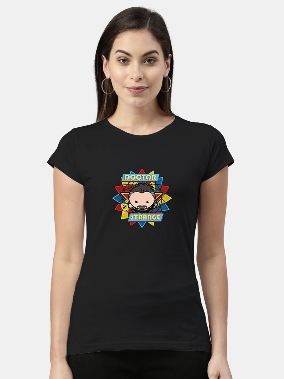 

macmerise Women Black Printed T-shirt