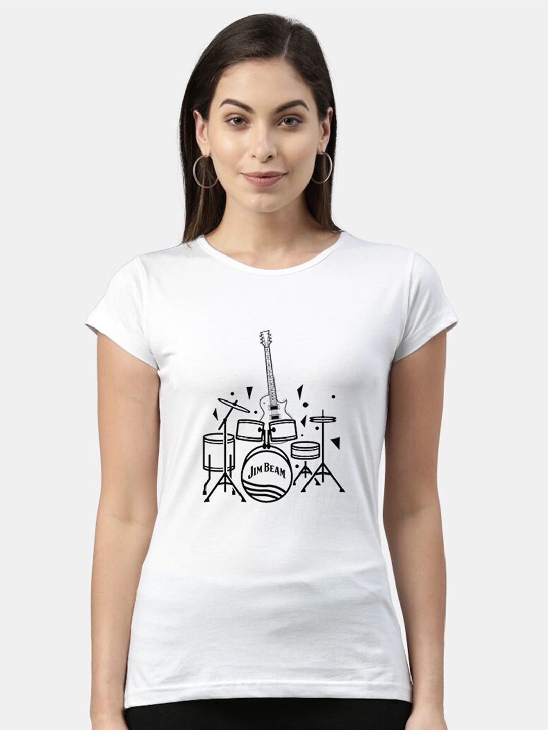 

macmerise Women White Printed Bio Finish T-shirt