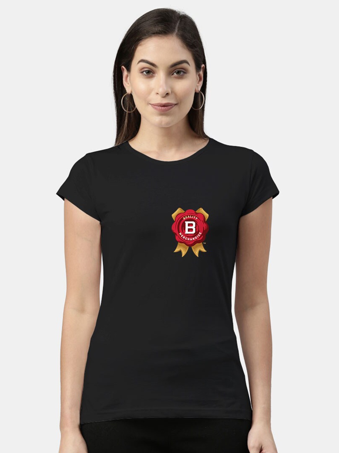 

macmerise Women Black Bio Finish T-shirt