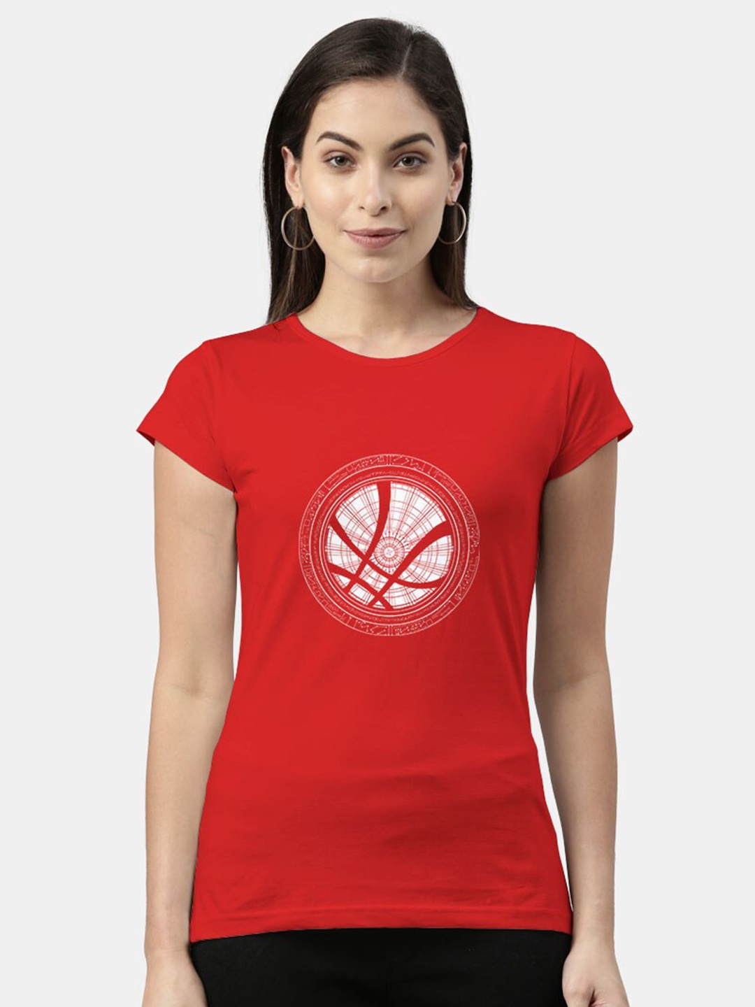 

macmerise Women Red Printed Bio Finish T-shirt