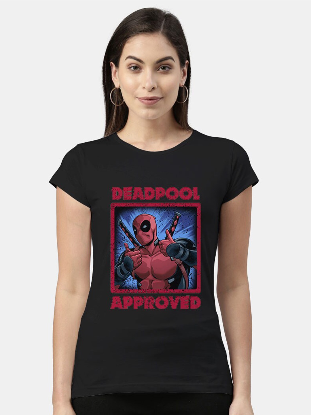 

macmerise Women Black & Red Printed Bio Finish T-shirt
