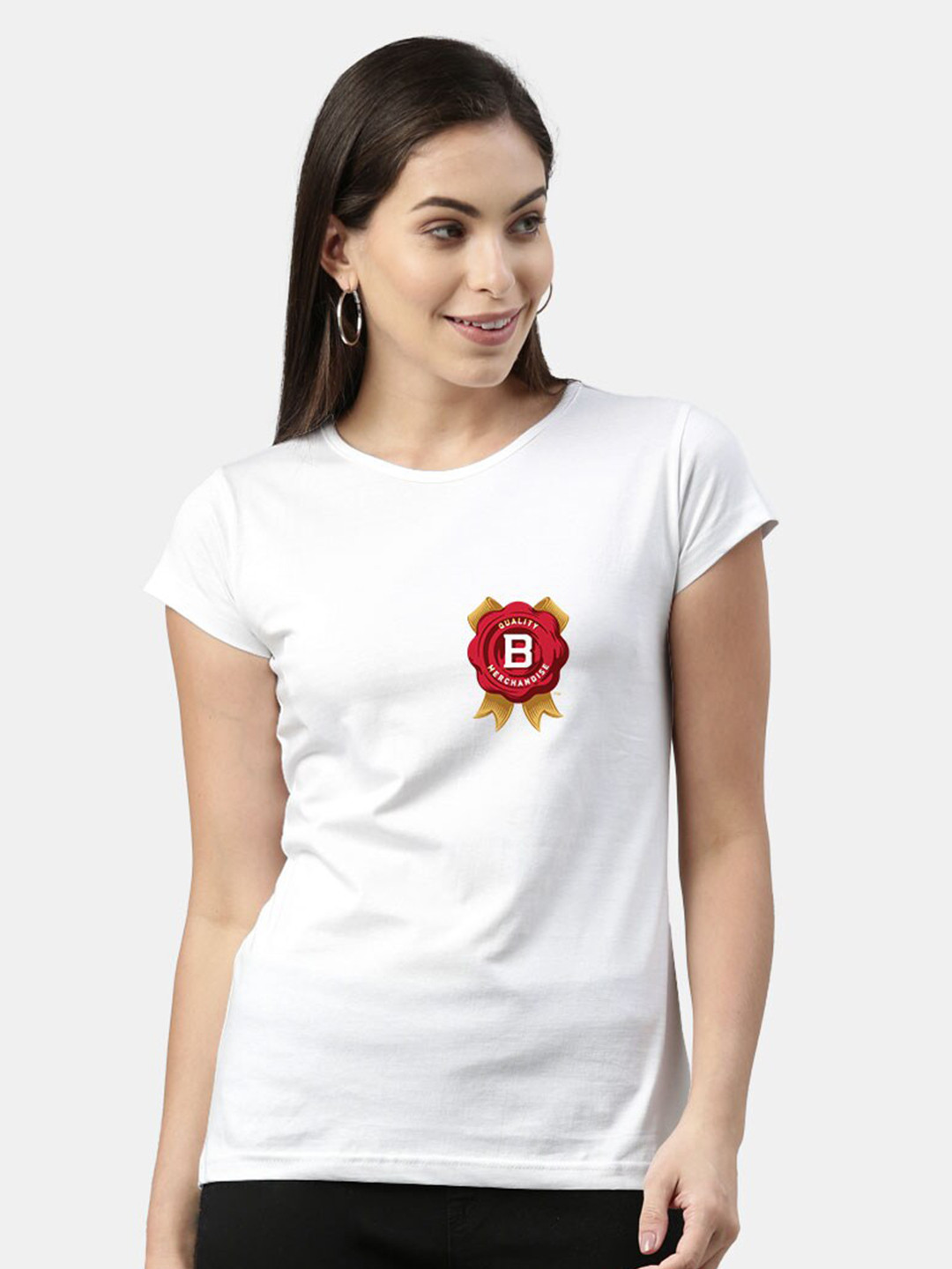 

macmerise Women White Graphics Printed T-shirt