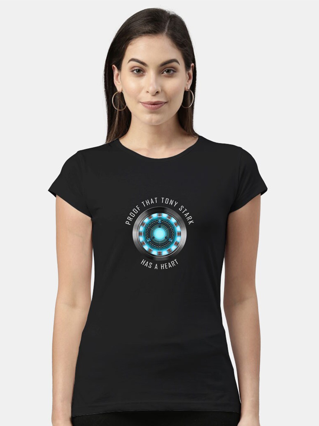

macmerise Women Black Printed Bio Finish T-shirt