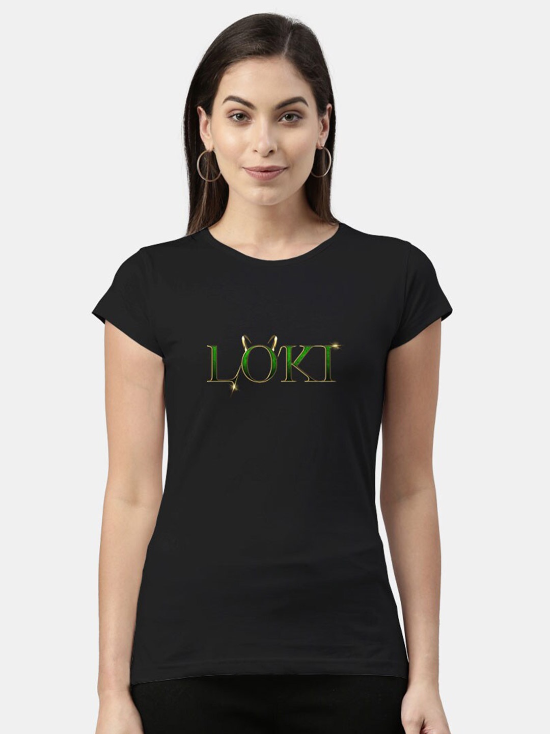 

macmerise Women Black Typography Printed Bio Finish T-shirt