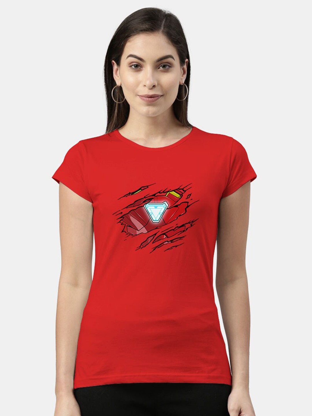 

macmerise Women Red Printed Bio Finish T-shirt
