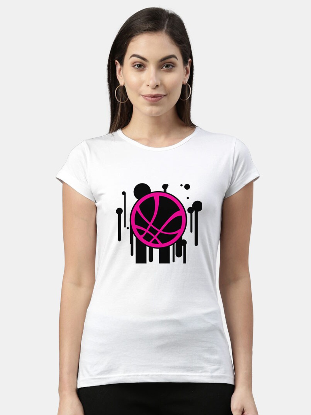 

macmerise Women White Printed Bio Finish T-shirt