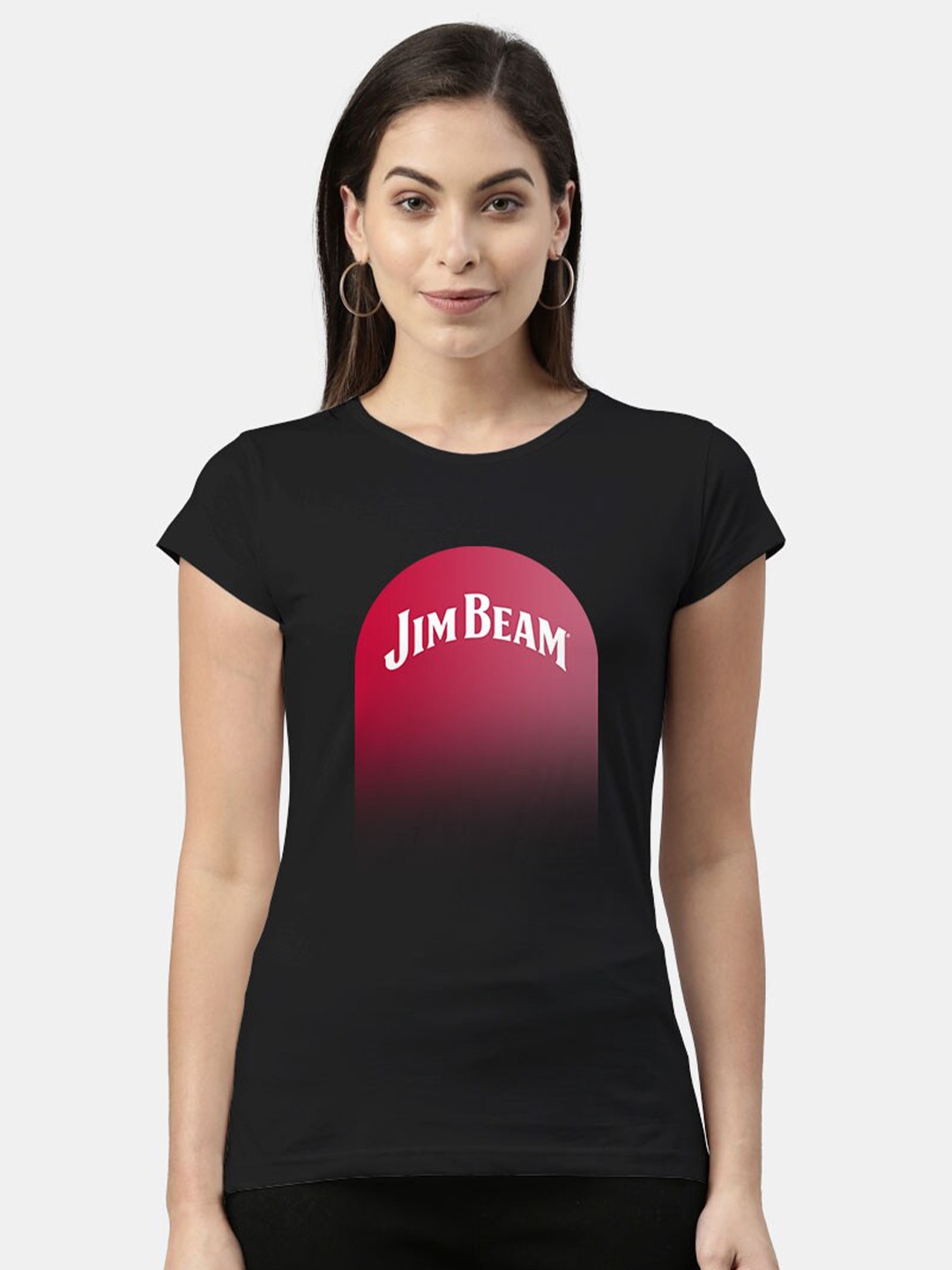 

macmerise Women Black Printed Bio Finish T-shirt