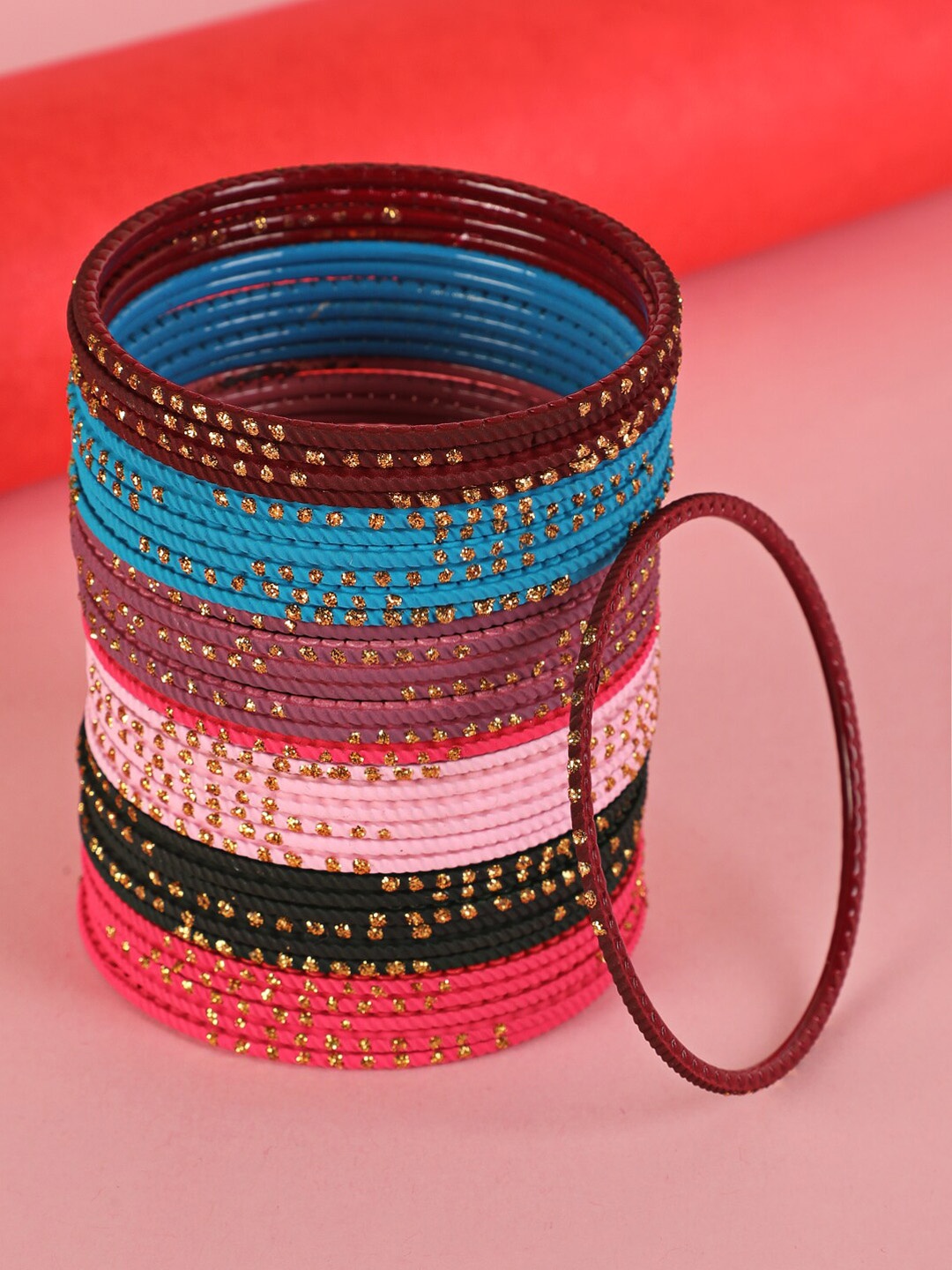 

Jazz and Sizzle Set Of 24 Solid Handcrafted Bangle, Blue