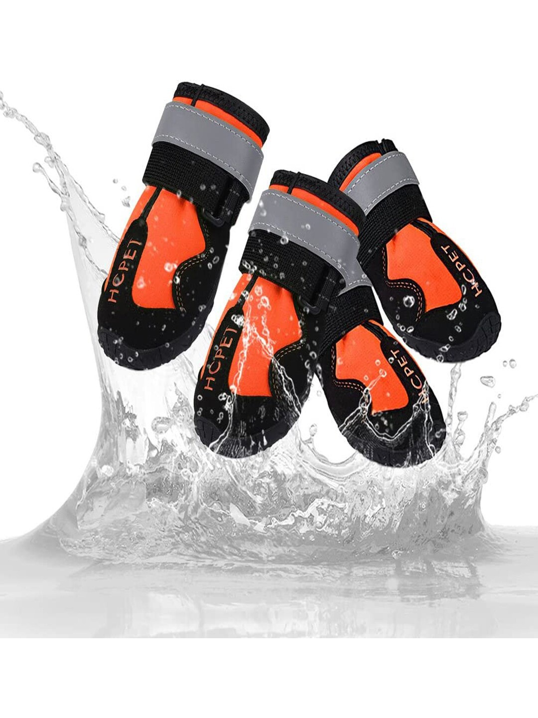 

PAWCHIE Orange Waterproof Dog Shoes