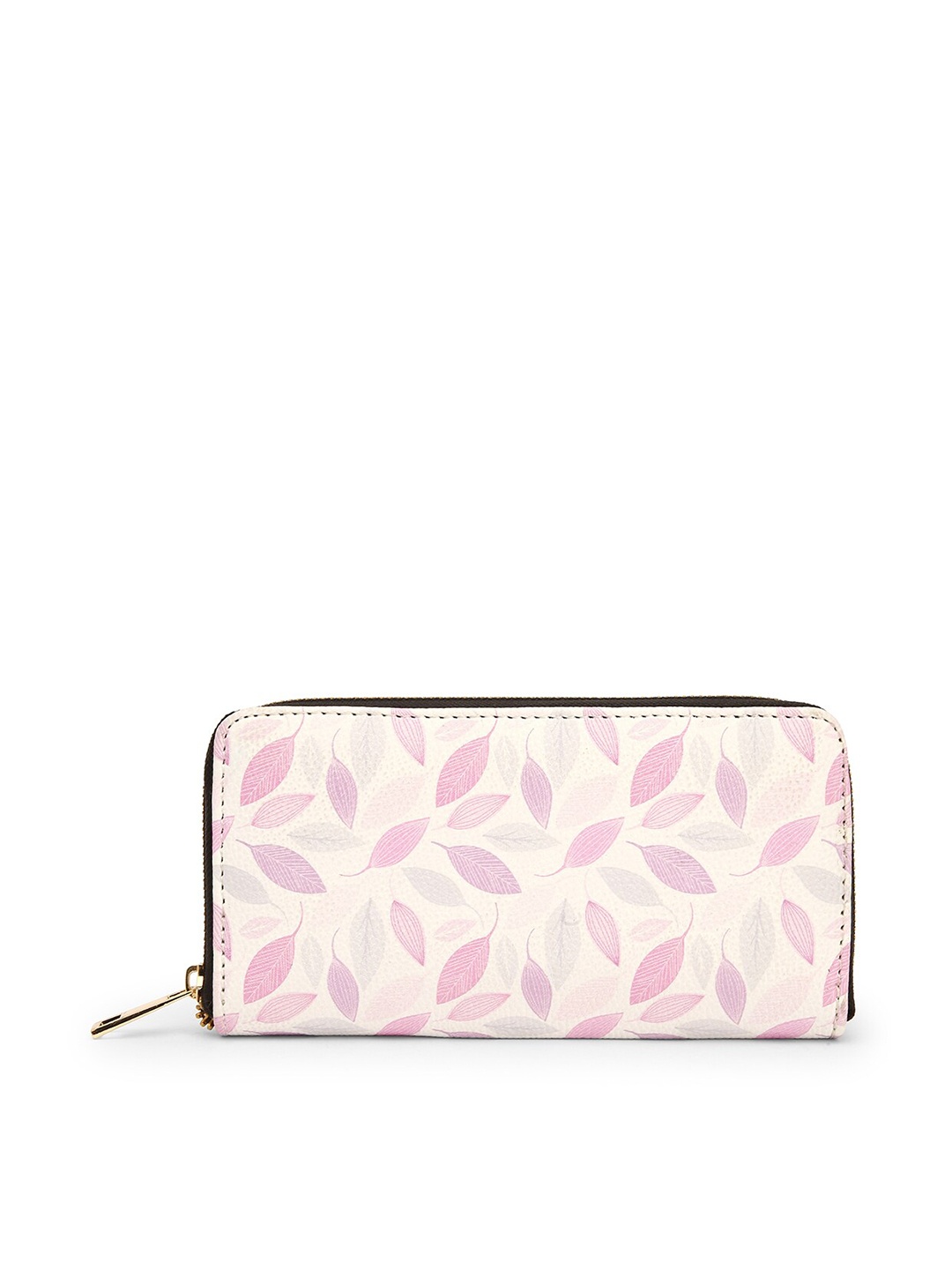 

TEAM 11 Women Pink & White Floral Printed Zip Detail Zip Around Wallet