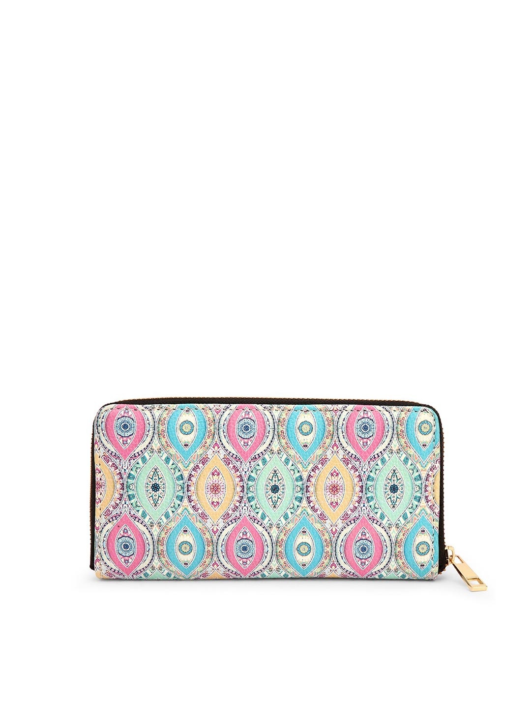 

TEAM 11 Women Pink & Yellow Ethnic Motifs Printed Zip Detail Zip Around Wallet