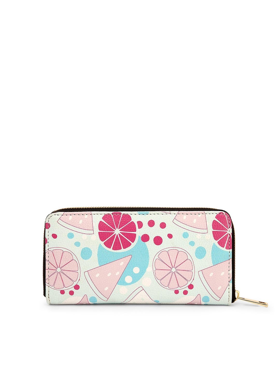 

TEAM 11 Women Pink & Blue Printed Zip Detail Wallet