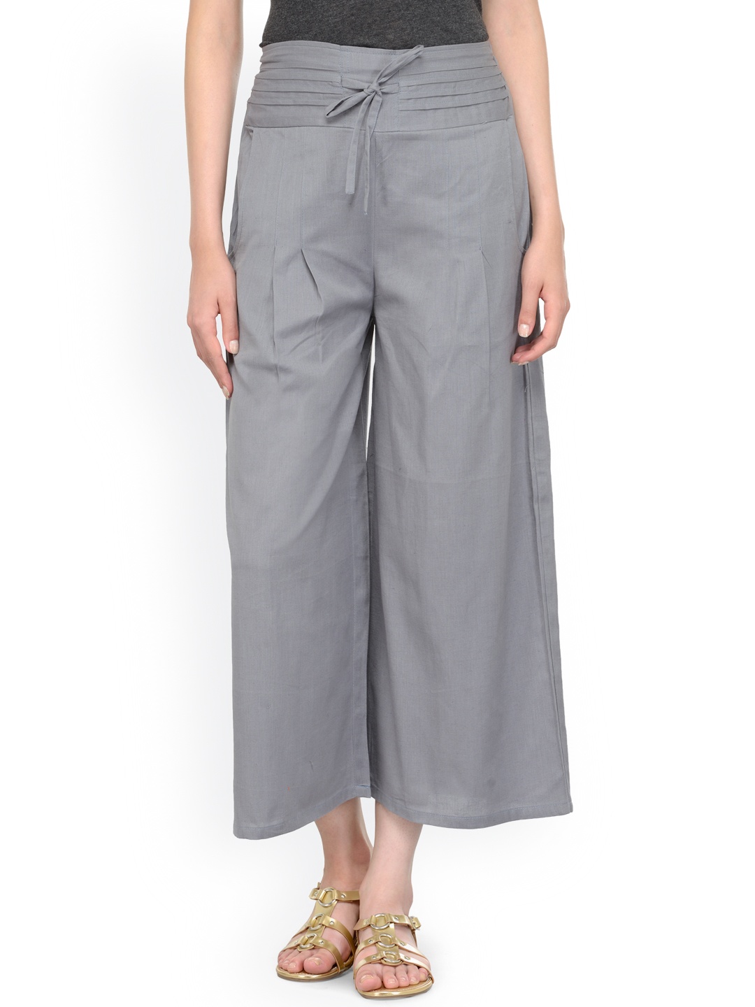 

Bitterlime Women Grey Relaxed Regular Fit Solid Culottes