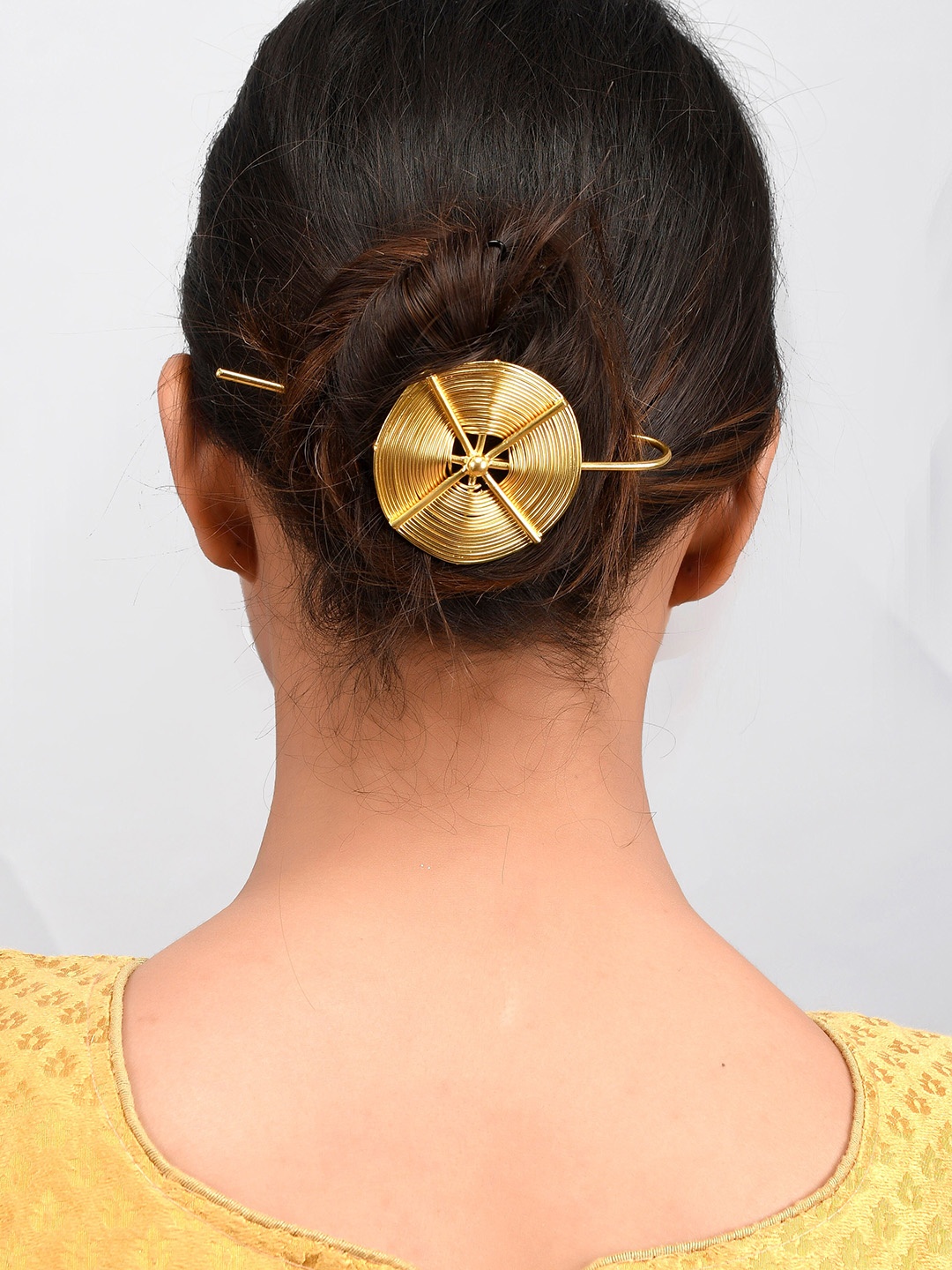

Silvermerc Designs Gold-Plated Spiral Circular U-Bun Stick