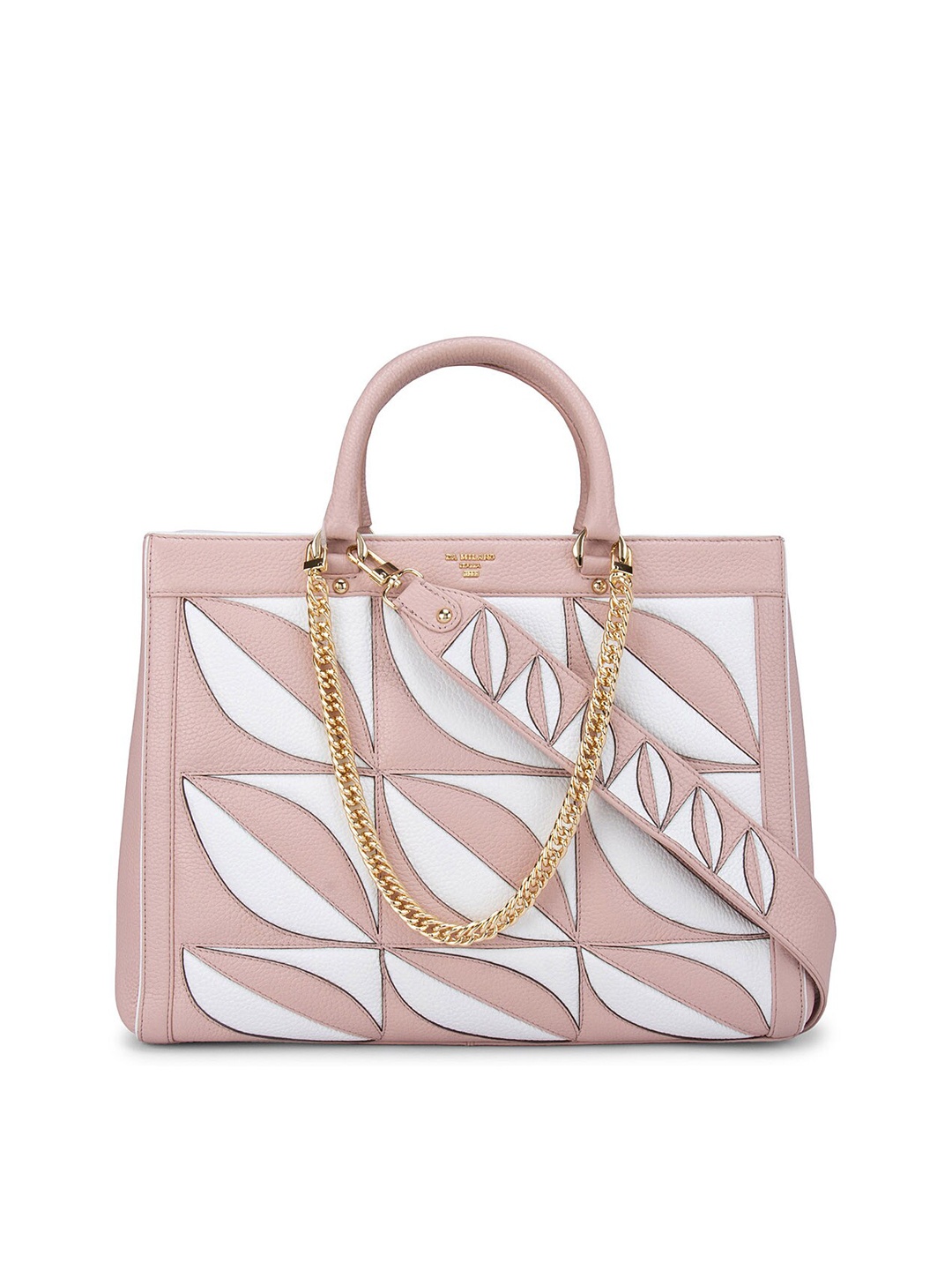 

Da Milano Women Pink Leather Structured Handheld Bag