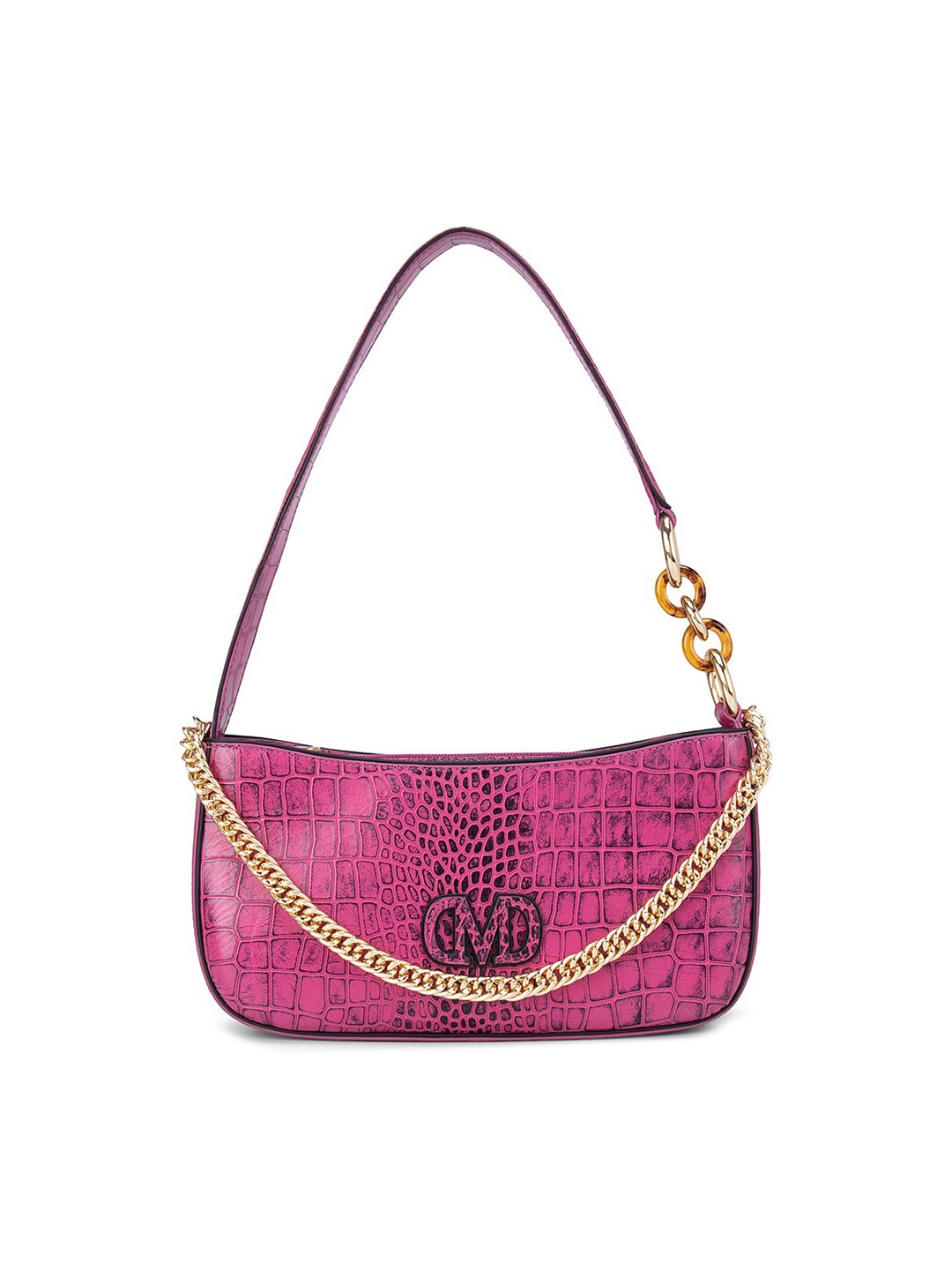 

Da Milano Pink Leather Structured Shoulder Bag