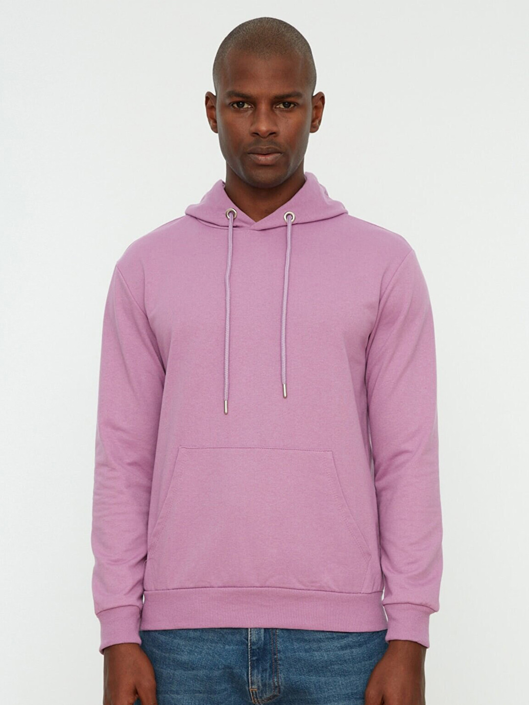 

Trendyol Men Lavender Hooded Sweatshirt