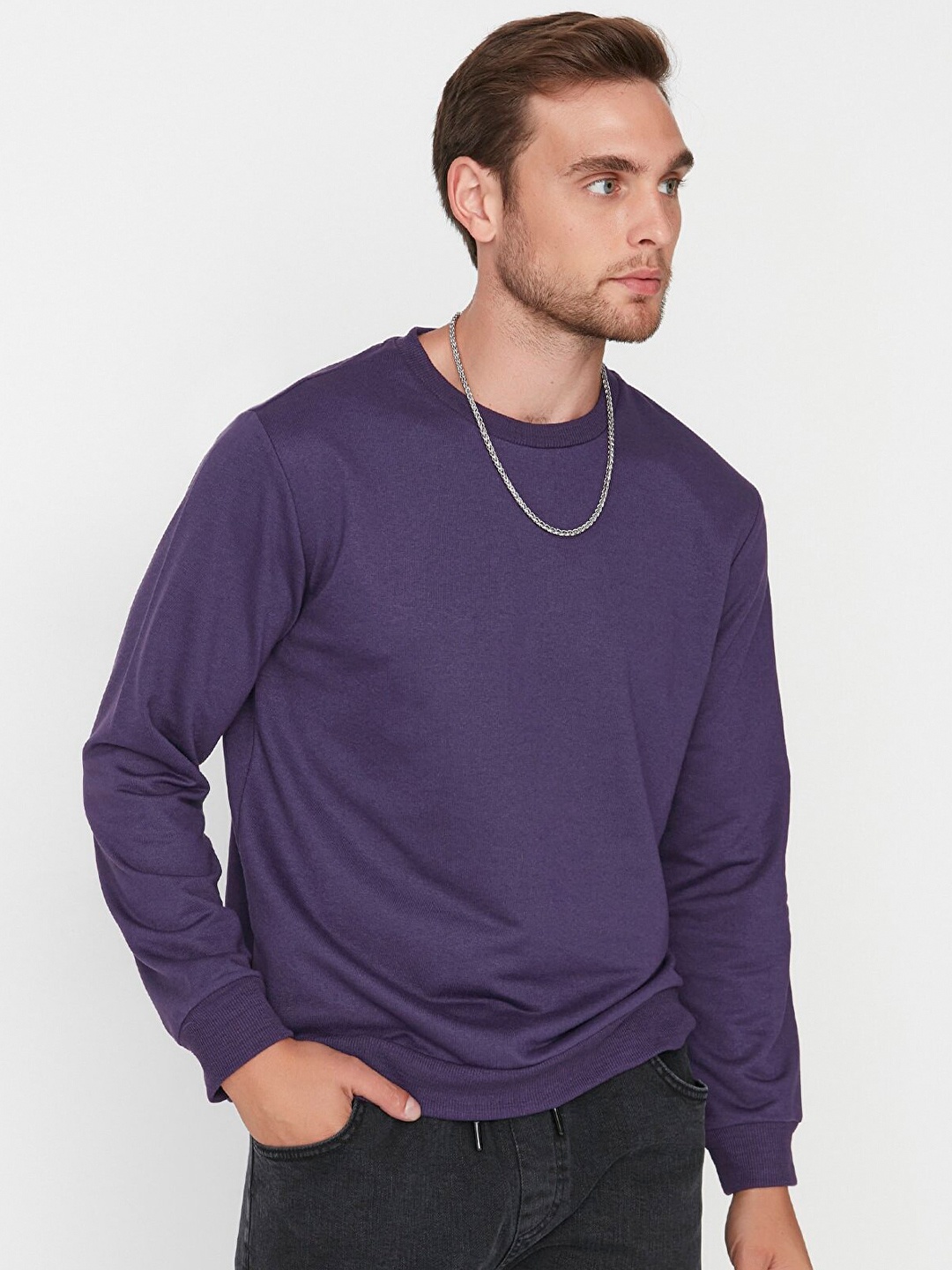 

Trendyol Men Purple Sweatshirt