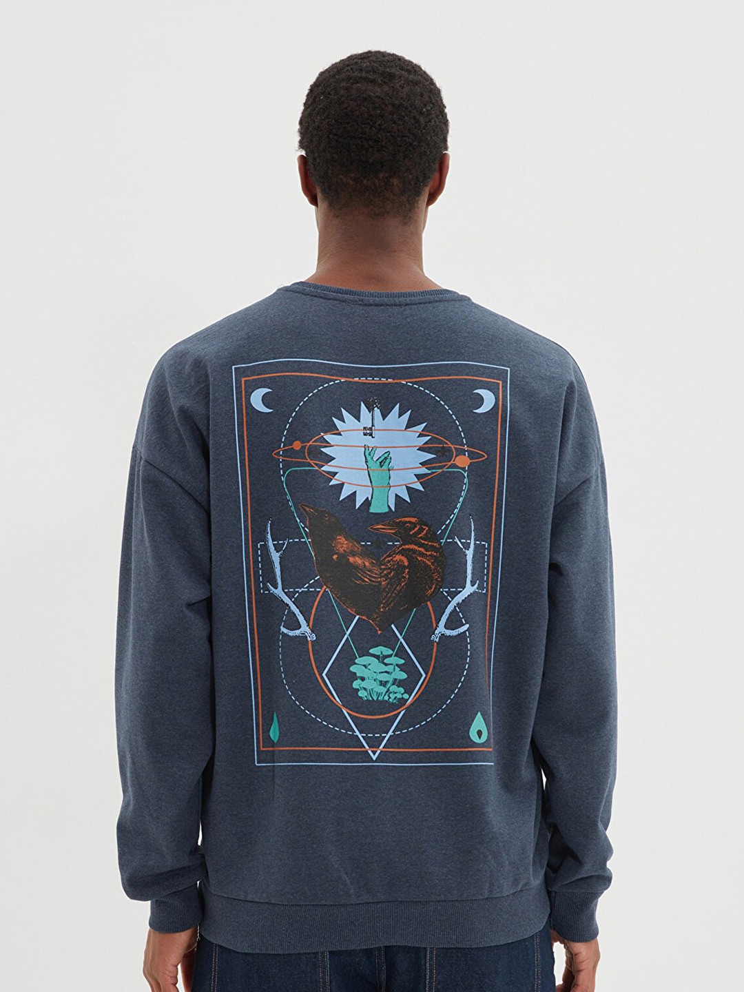 

Trendyol Men Blue Printed Sweatshirt