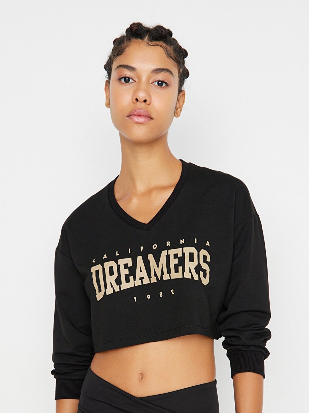 

Trendyol Women Black Printed Sweatshirt