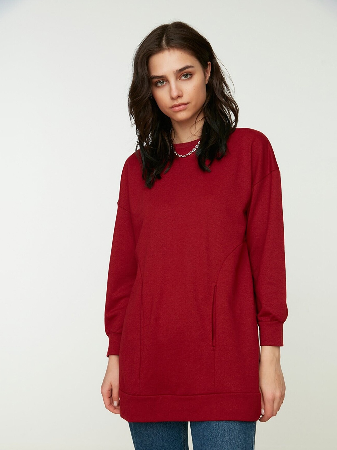 

Trendyol Women Burgundy Sweatshirt