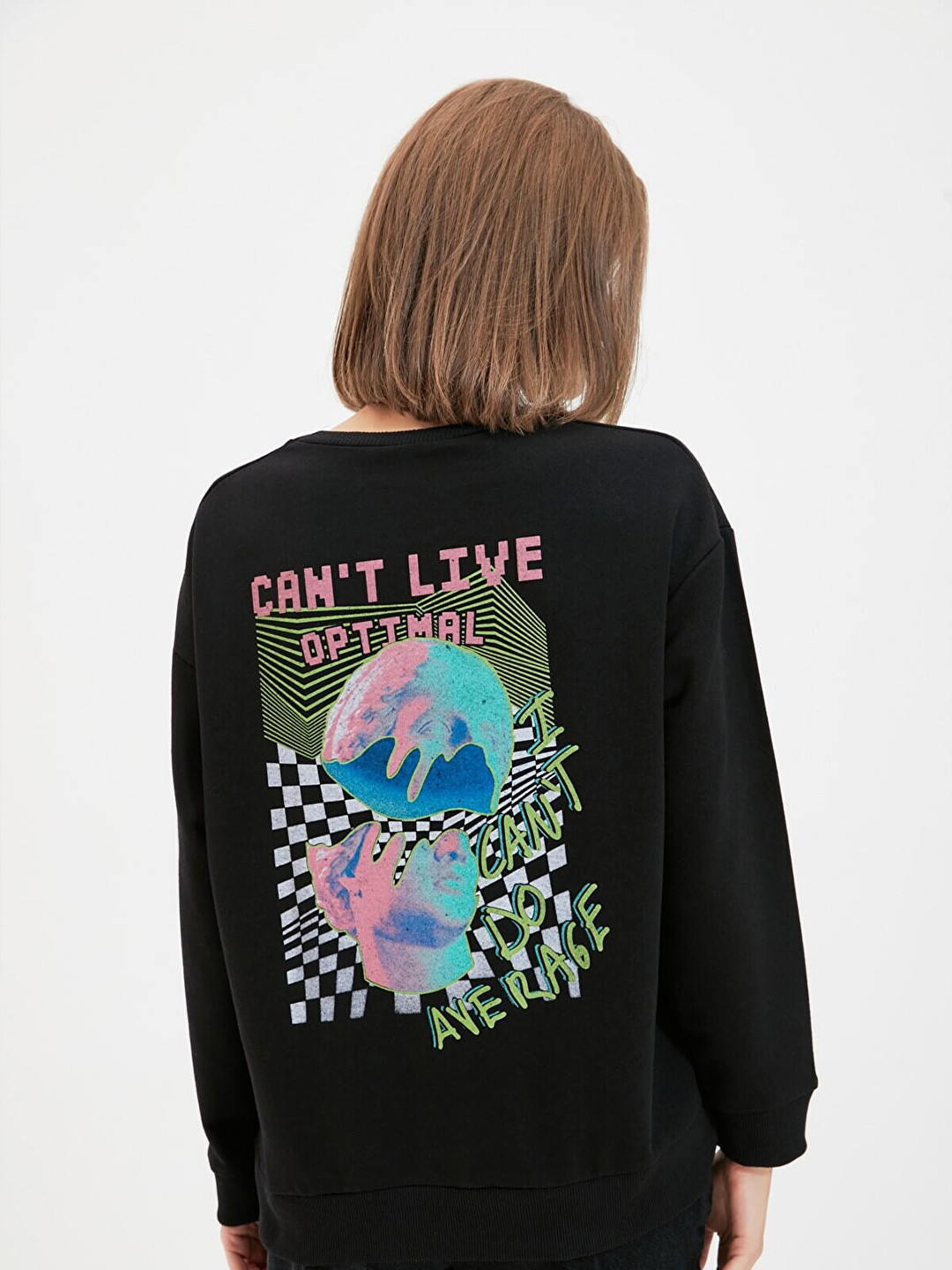 

Trendyol Women Black Printed Sweatshirt