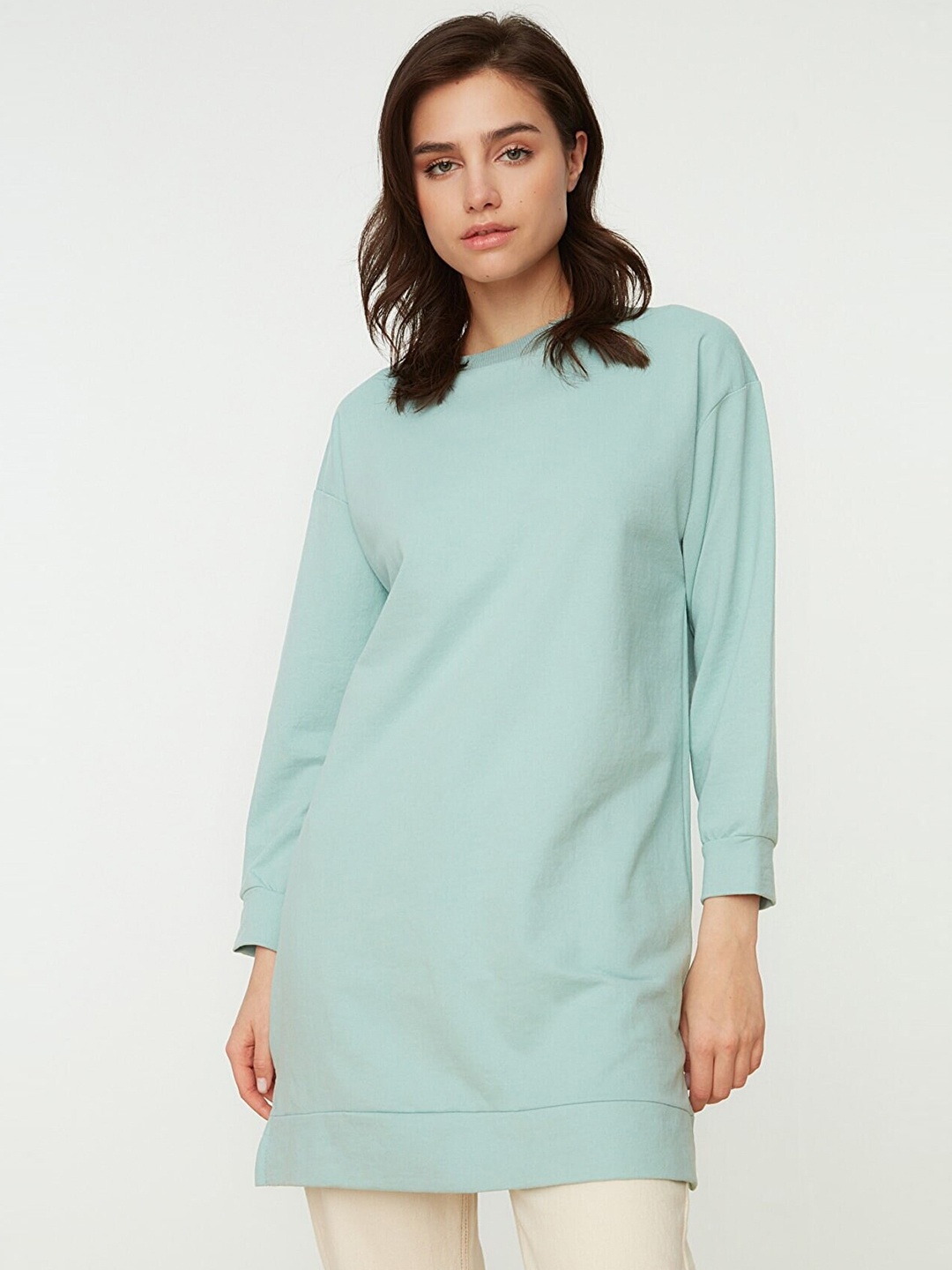 

Trendyol Women Green Longline Sweatshirt