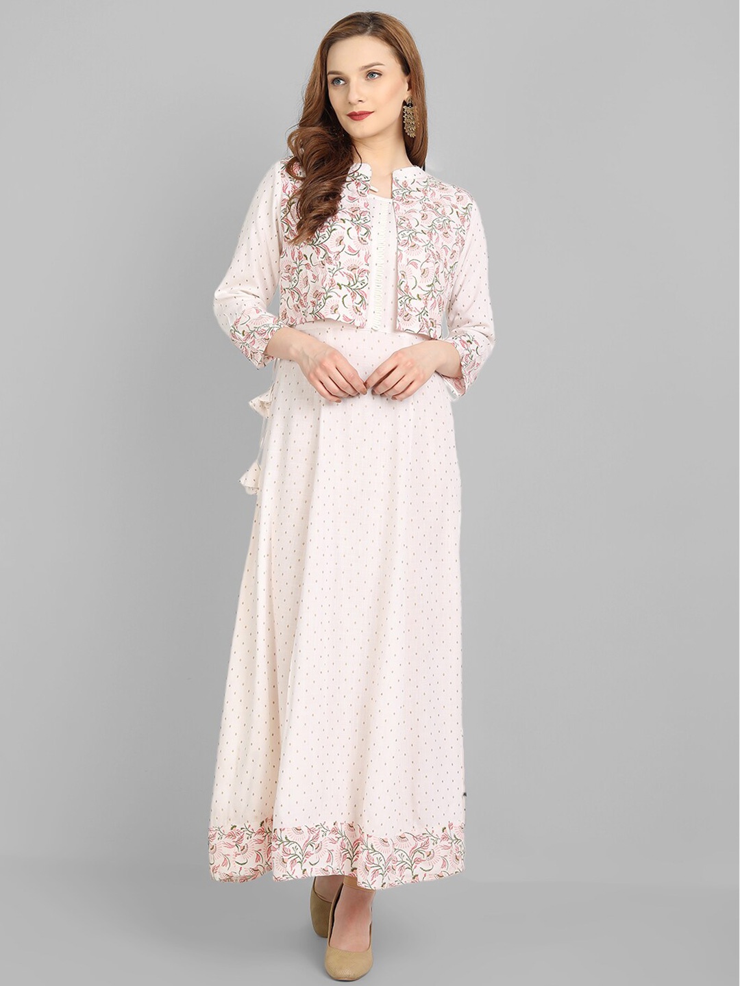 

Juniper White Ethnic Maxi Dress