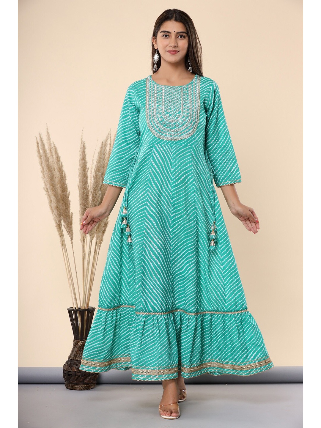

Juniper Green Ethnic Maxi Dress