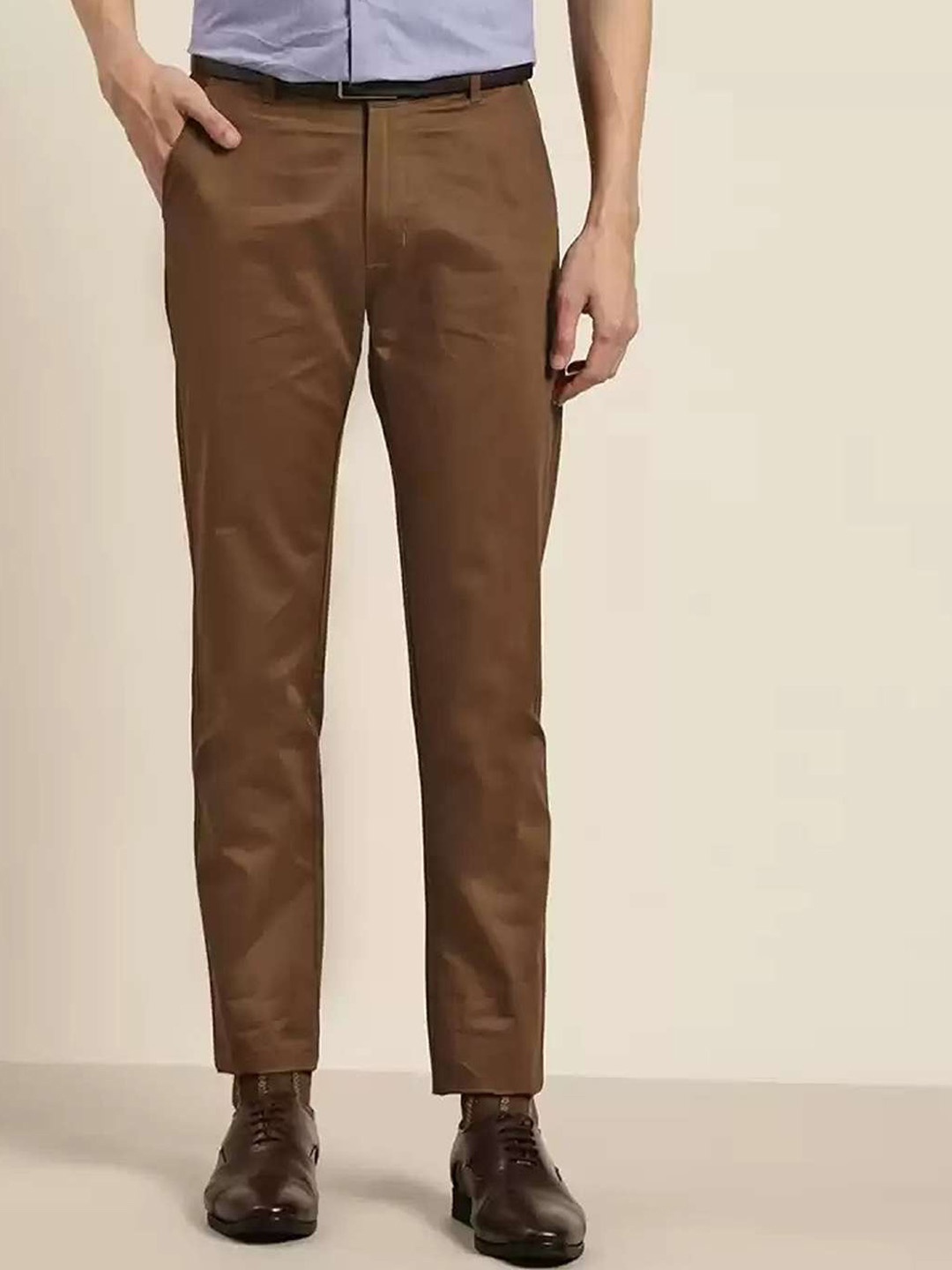 

Hancock Men Brown Slim Fit Trousers