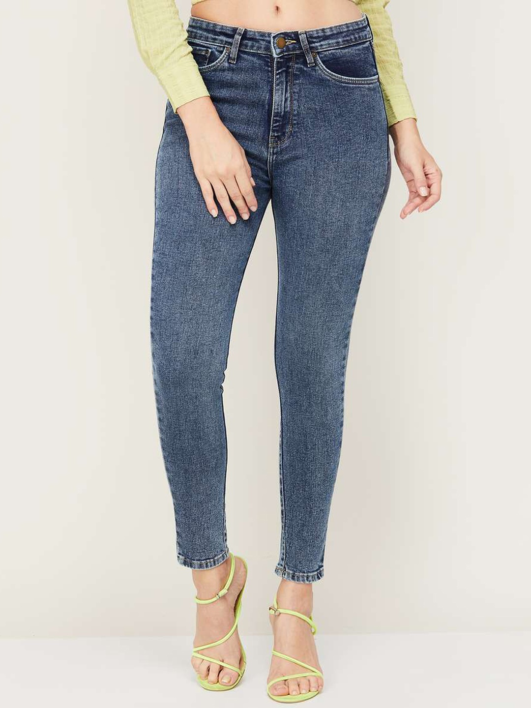 

Xpose Women Blue Comfort Slim Fit High Rise Clean Look Stretchable Jeans