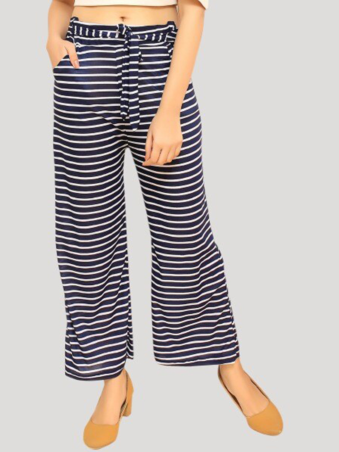 

FNOCKS Girls Navy Blue Comfort Slim Fit Easy Wash Trouser