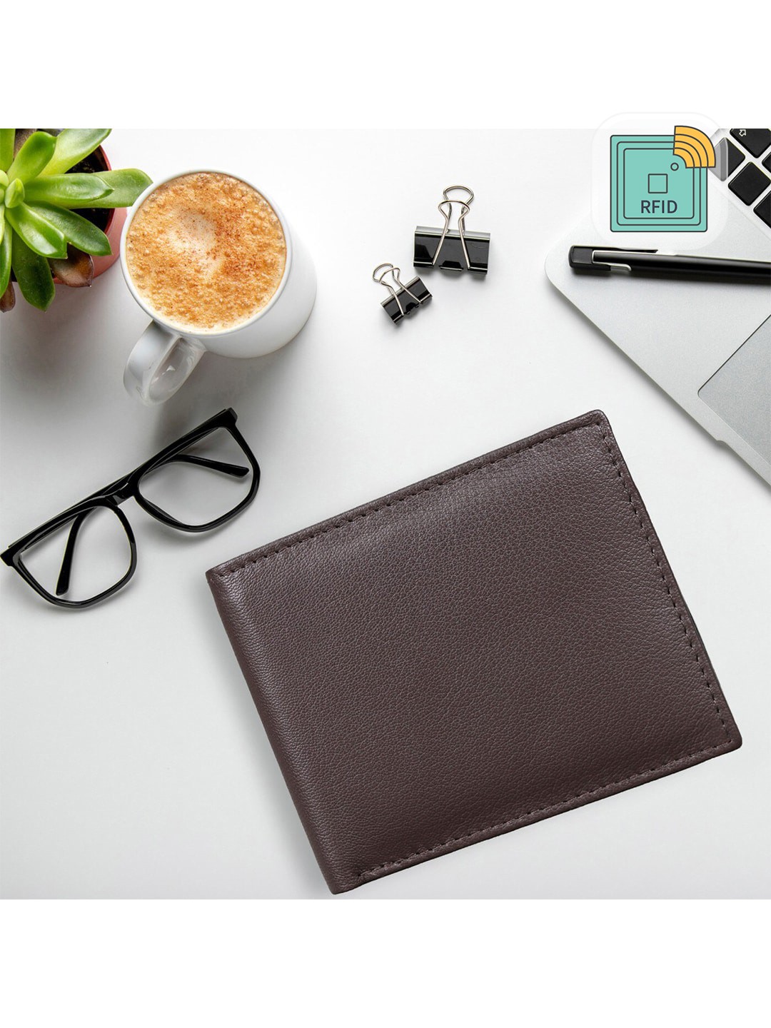 

TEAM 11 Men Brown Leather Two Fold Wallet