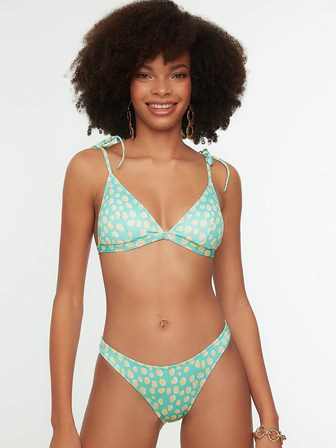 

Trendyol Women Green Printed Swim Bikini Set
