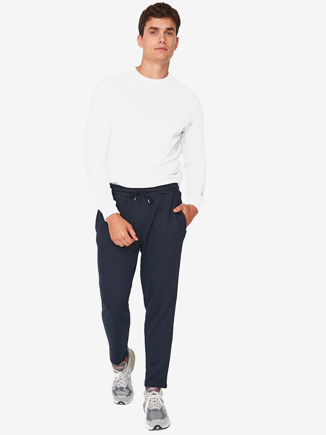 

Trendyol Men Navy Blue Solid Regular Fit Track Pants