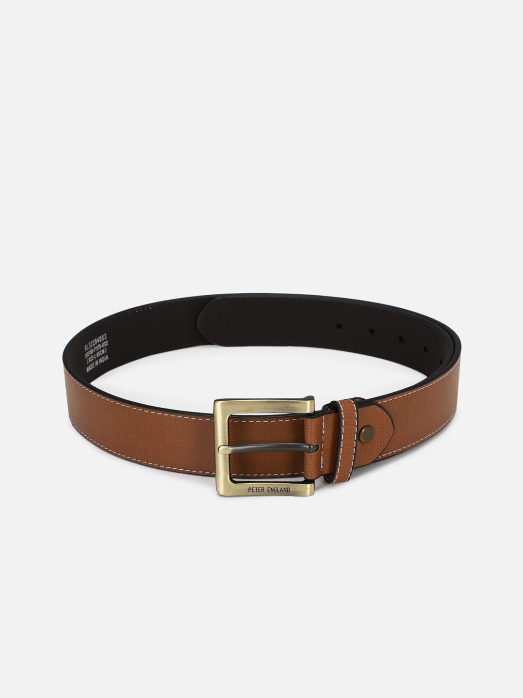 

Peter England Men Brown Textured Leather Belt