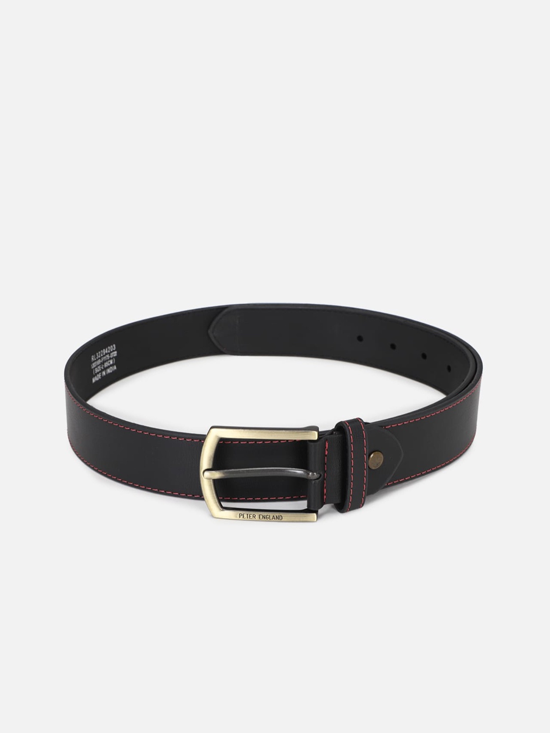 

Peter England Men Black Leather Belt