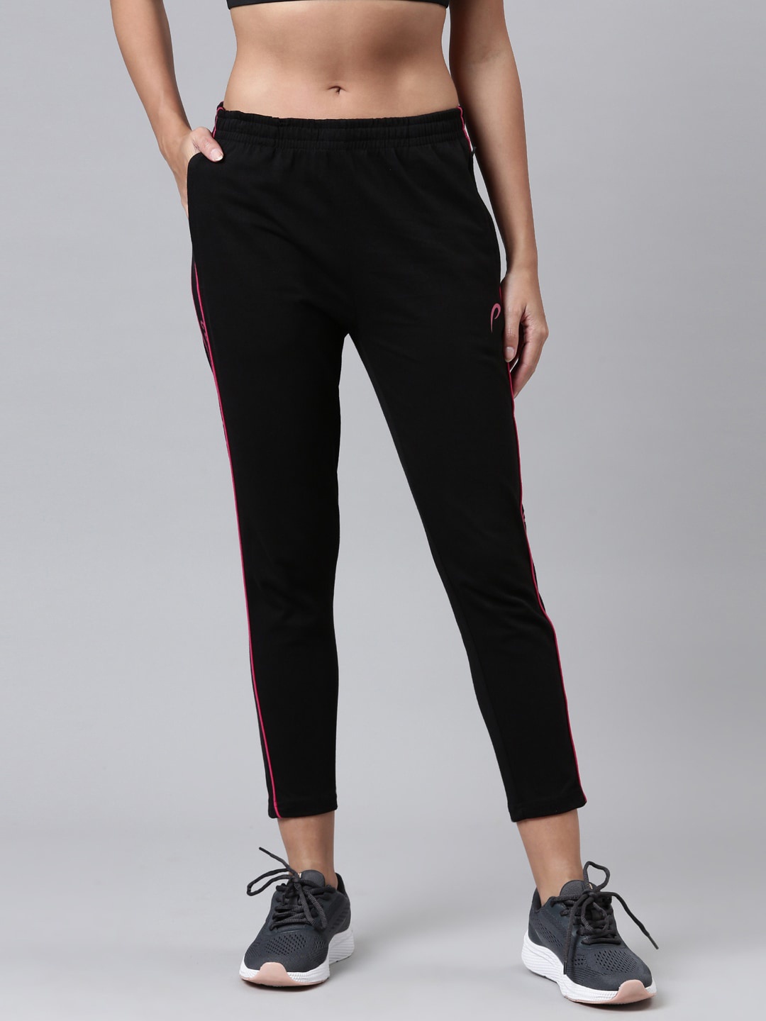 

Proline Active Women Black Solid Cotton Track Pants