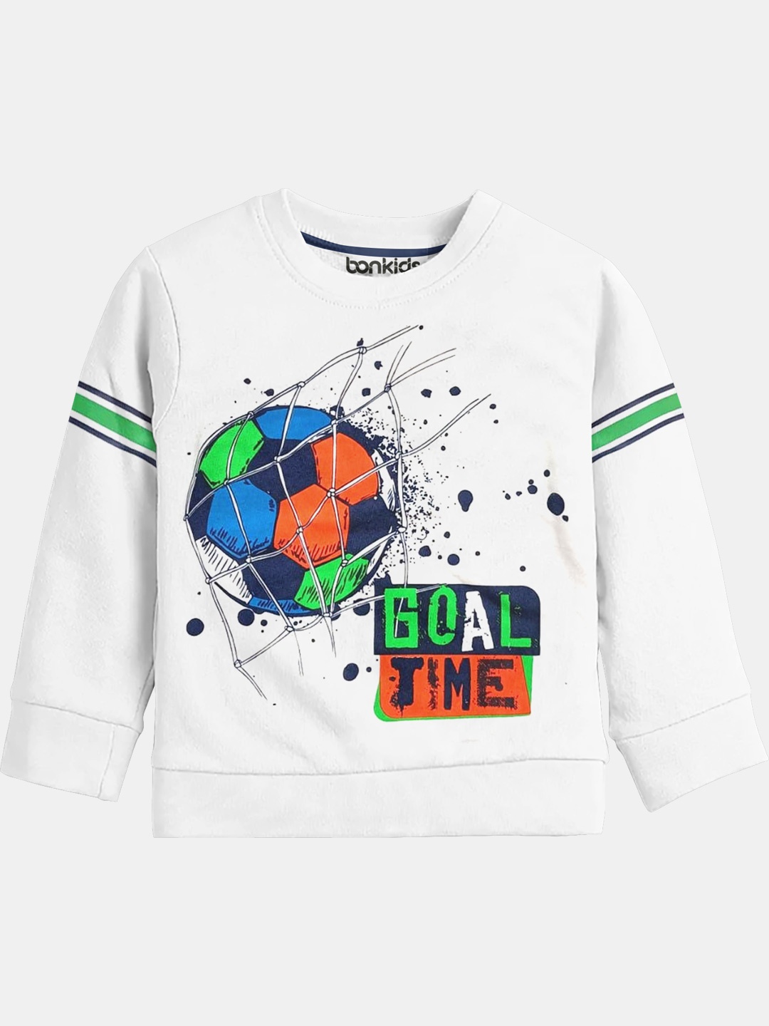 

BONKIDS Boys White Printed Sweatshirt