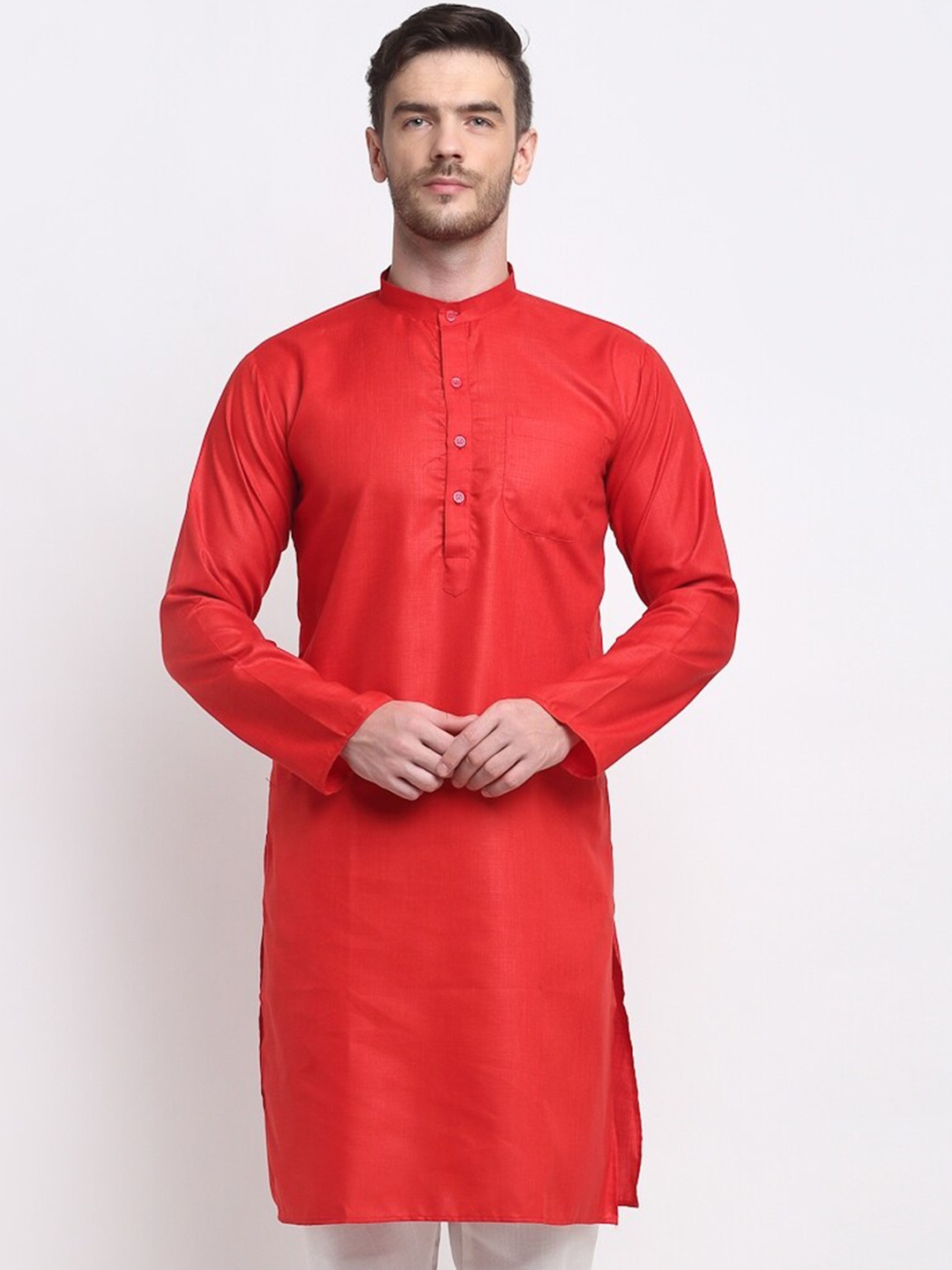 

Benstoke Men Red Kurta