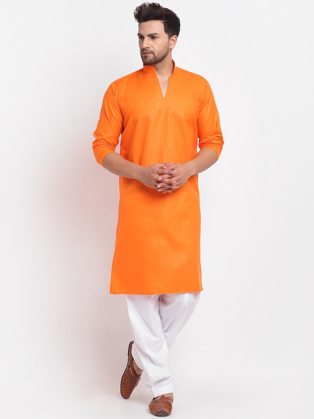 

Benstoke Men Orange Kurta with Pyjamas