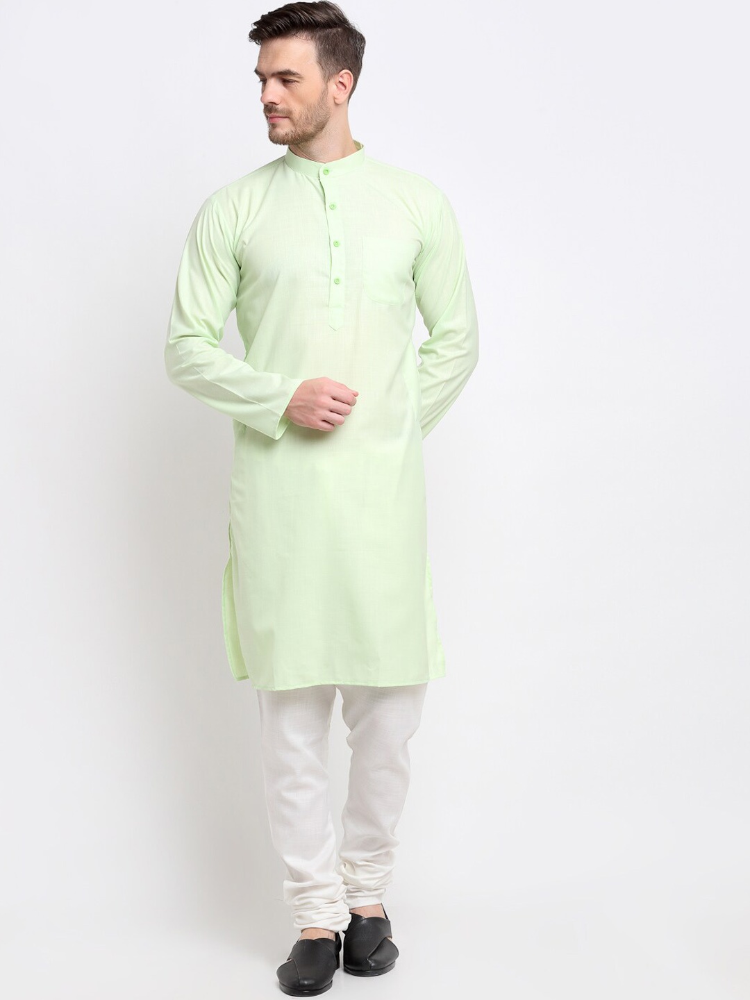 

Benstoke Men Lime Green Kurta with Pyjamas