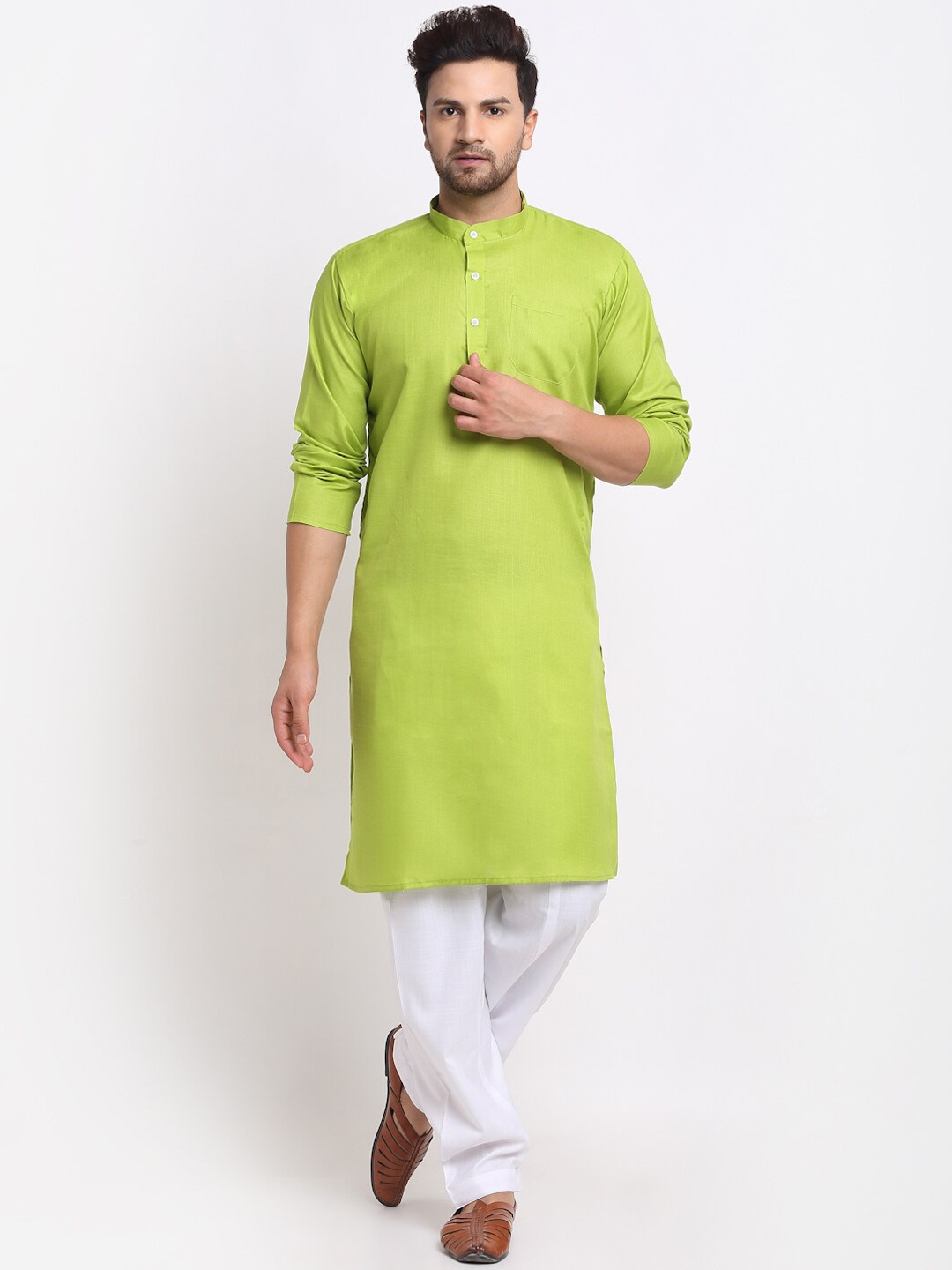 

Benstoke Men Green Kurta with Trousers