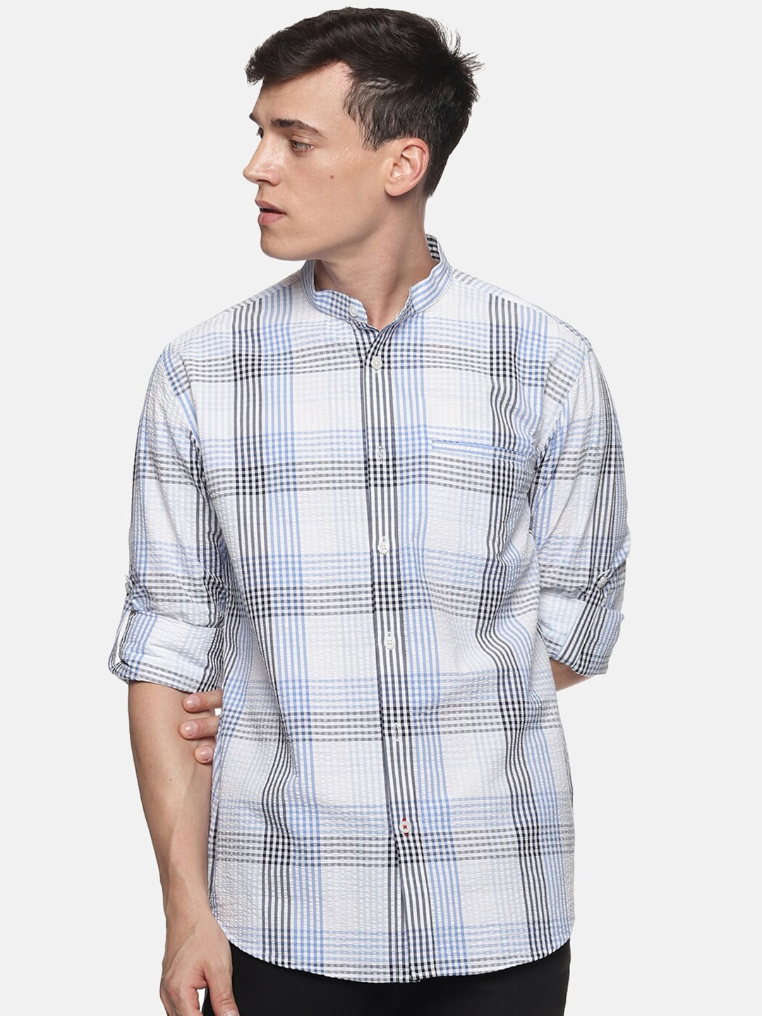 

DON VINO Men White Relaxed Checked Casual Shirt