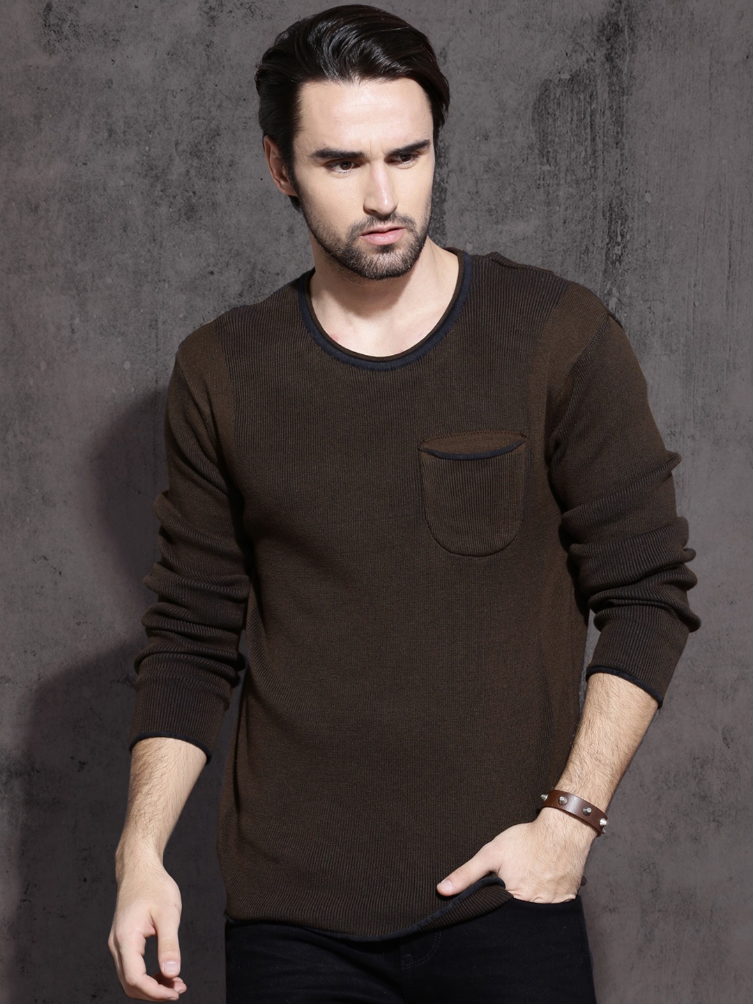 

Roadster Men Coffee Brown Pullover